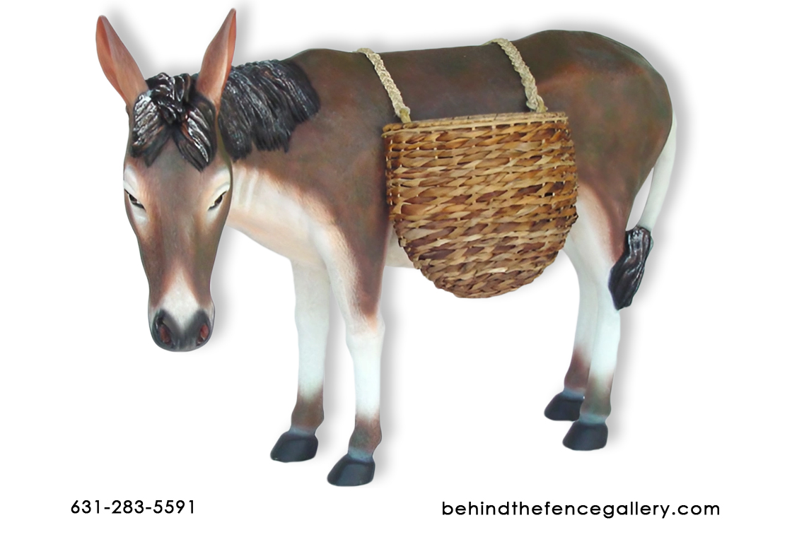 Donkey Statue 3 Ft. with Baskets Donkey Statue 3 Ft. with Baskets