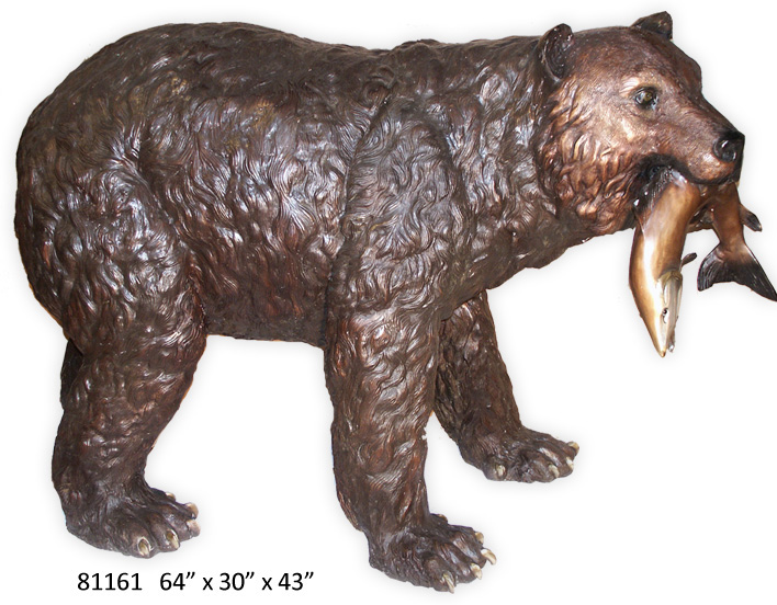 Bronze Bear with Fish Bronze Bear with Fish