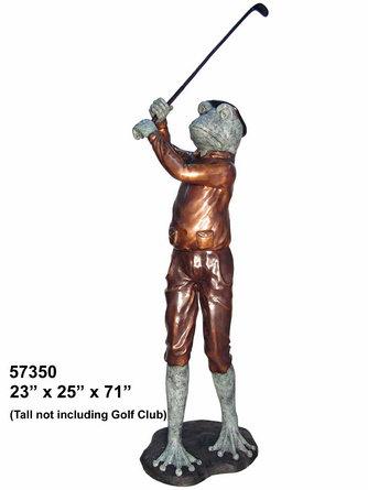 Bronze Frog Golfer Bronze Frog Golfer