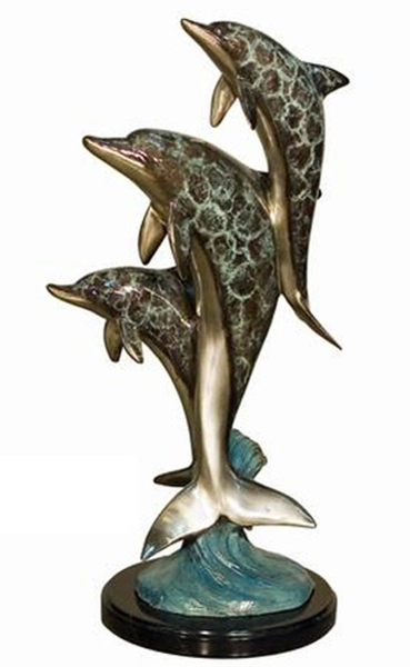 Bronze Three Dolphins on Marble base Bronze Three Dolphins on Marble base