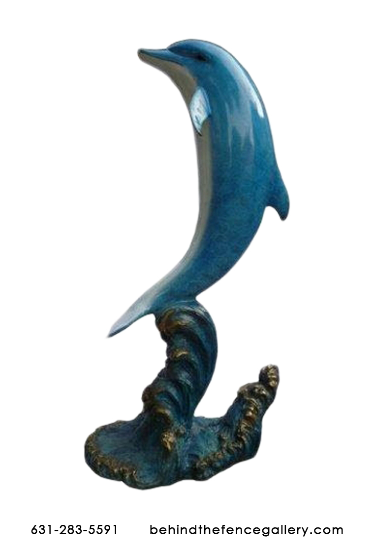Bronze Blue Dolphin on a Wave Bronze Blue Dolphin on a Wave