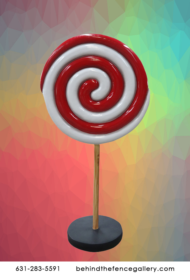 Red and White Swirled Lollipop Candy Statue Red and White Swirled Lollipop Candy Statue