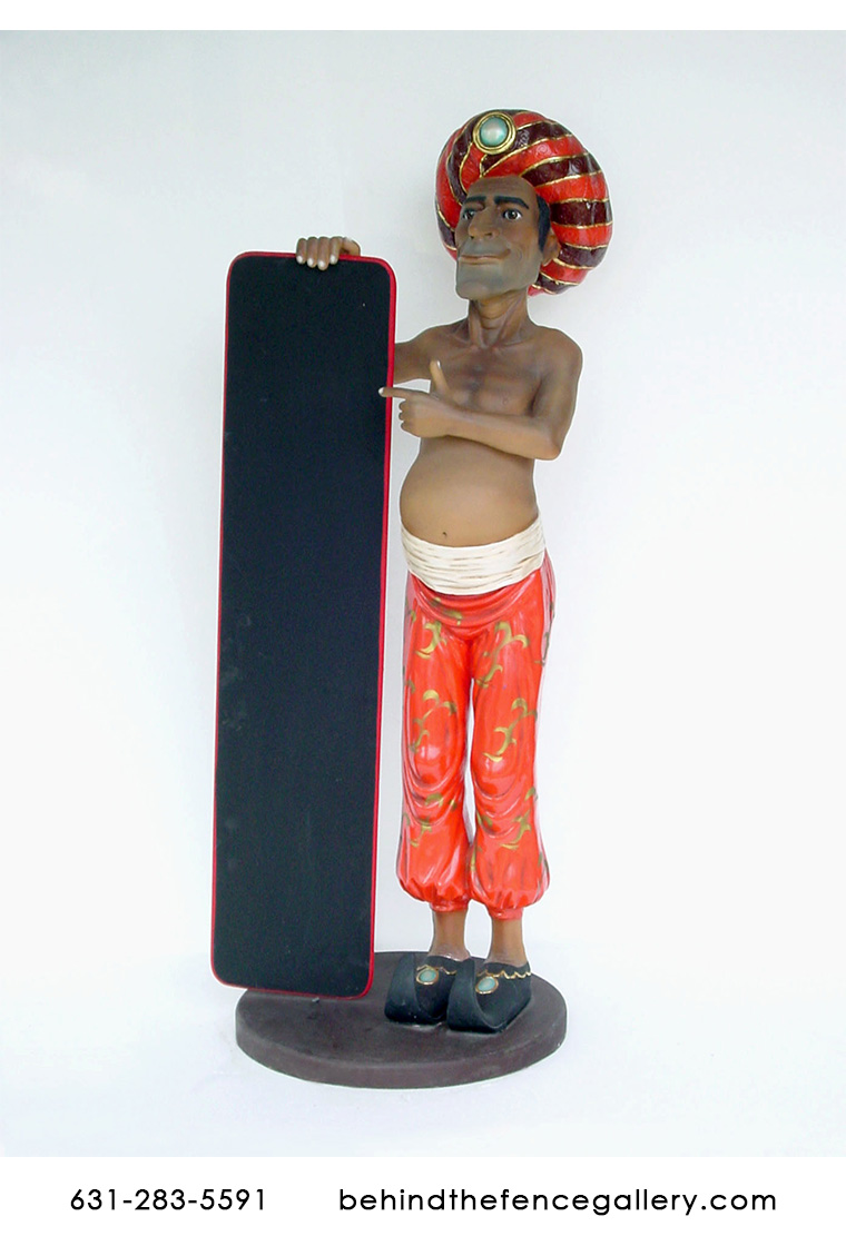 Arabian Genie Statue With Menu Arabian Genie Statue With Menu