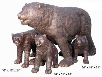 Bronze Bear Family of 4 Statues Bronze Bear Family of 4 Statues