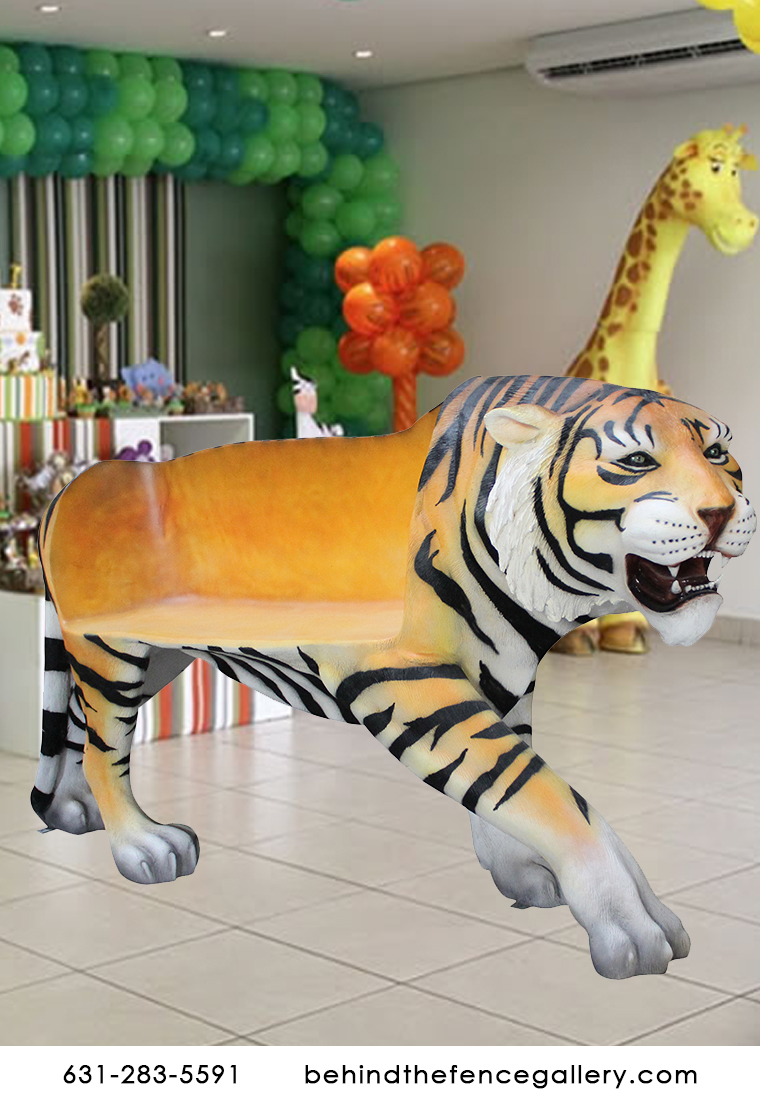 Tiger Bench Statue Safari Theme Prop Tiger Bench Statue Safari Theme Prop