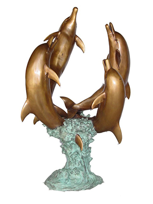 Bronze 4 Dolphin Fountain Bronze 4 Dolphin Fountain