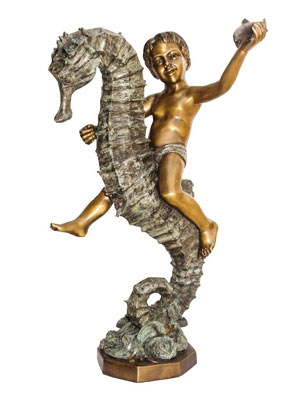 Bronze Boy on Seahorse Bronze Boy on Seahorse