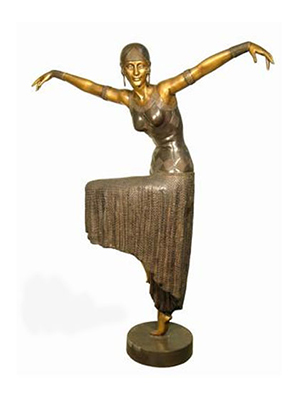 Bronze Deco Lady Raising Hands Bronze Deco Lady Raising Hands