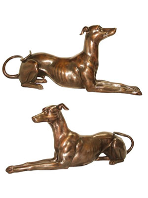 Bronze Lying Dog Pair Bronze Lying Dog Pair