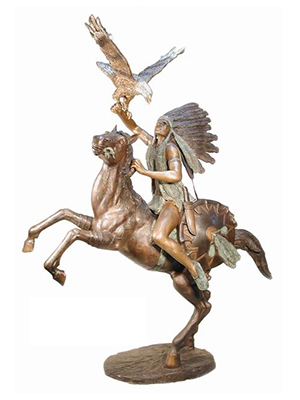 Bronze Indian Warrior on Rearing Horse Bronze Indian Warrior on Rearing Horse
