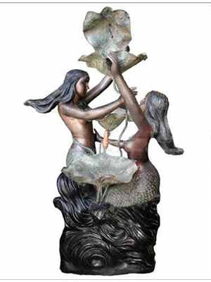 Bronze Fountain with 2 Mermaids Bronze Fountain with 2 Mermaids