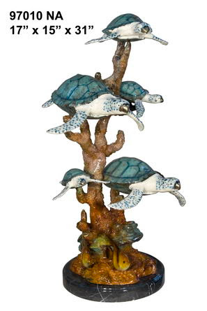 5 Bronze Sea Turtles 5 Bronze Sea Turtles