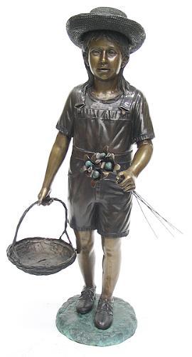 Girl Holding Flowers and Basket Girl Holding Flowers and Basket