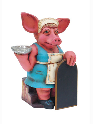 Pig Lady with Menu Board Pig Lady with Menu Board
