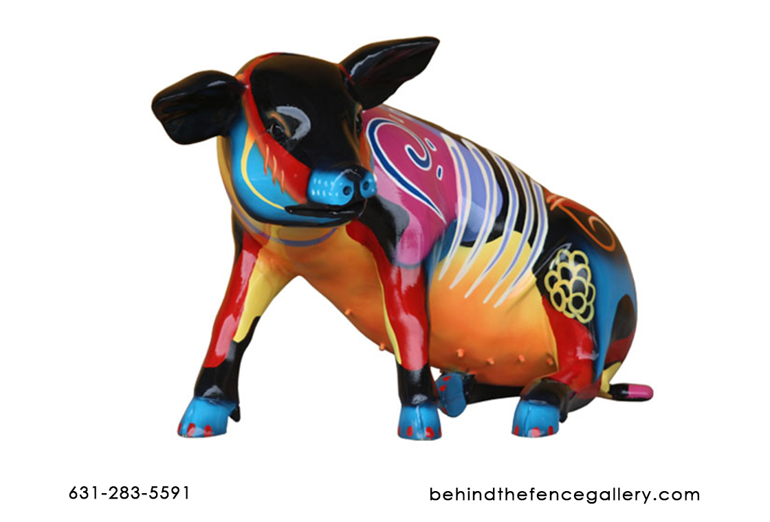 Popart Pig Sitting Statue Popart Pig Sitting Statue
