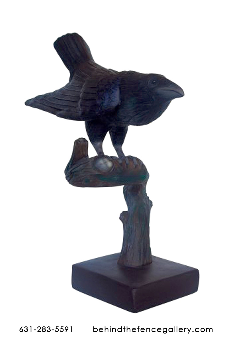Raven on Branch Statue 2 Raven on Branch Statue 2