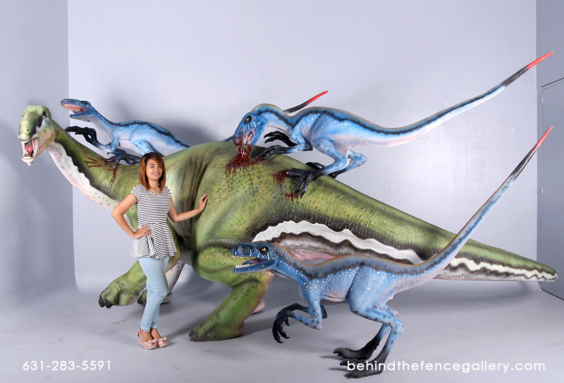 Tenontosaurus Under Attack Statue Tenontosaurus Under Attack Statue