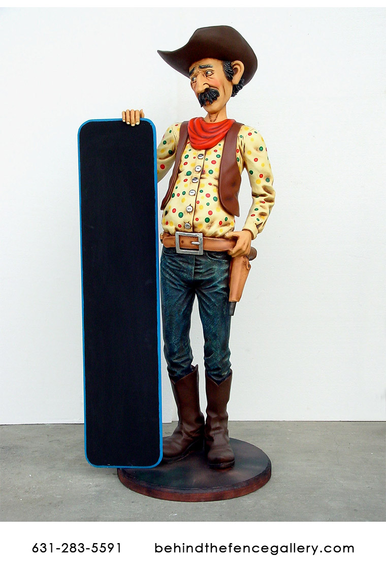 Cowboy Statue With Menu Cowboy Statue With Menu