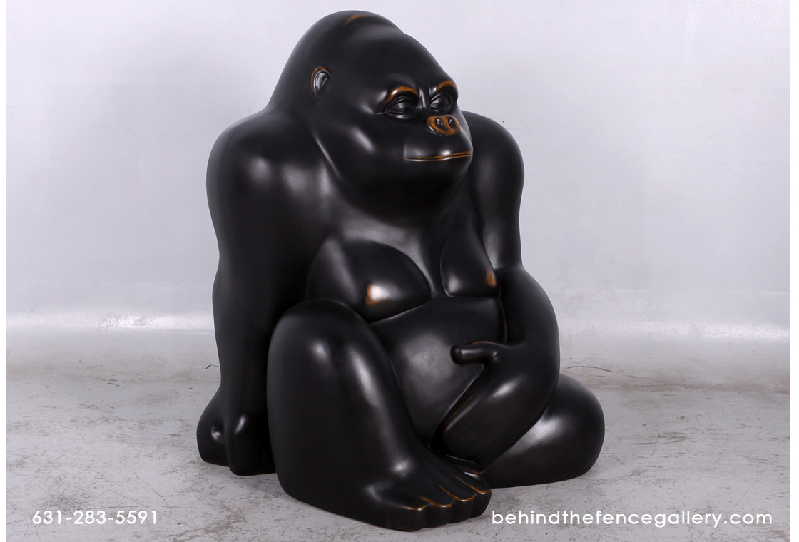 Gorilla Statue in Antique Brass Gorilla Statue in Antique Brass