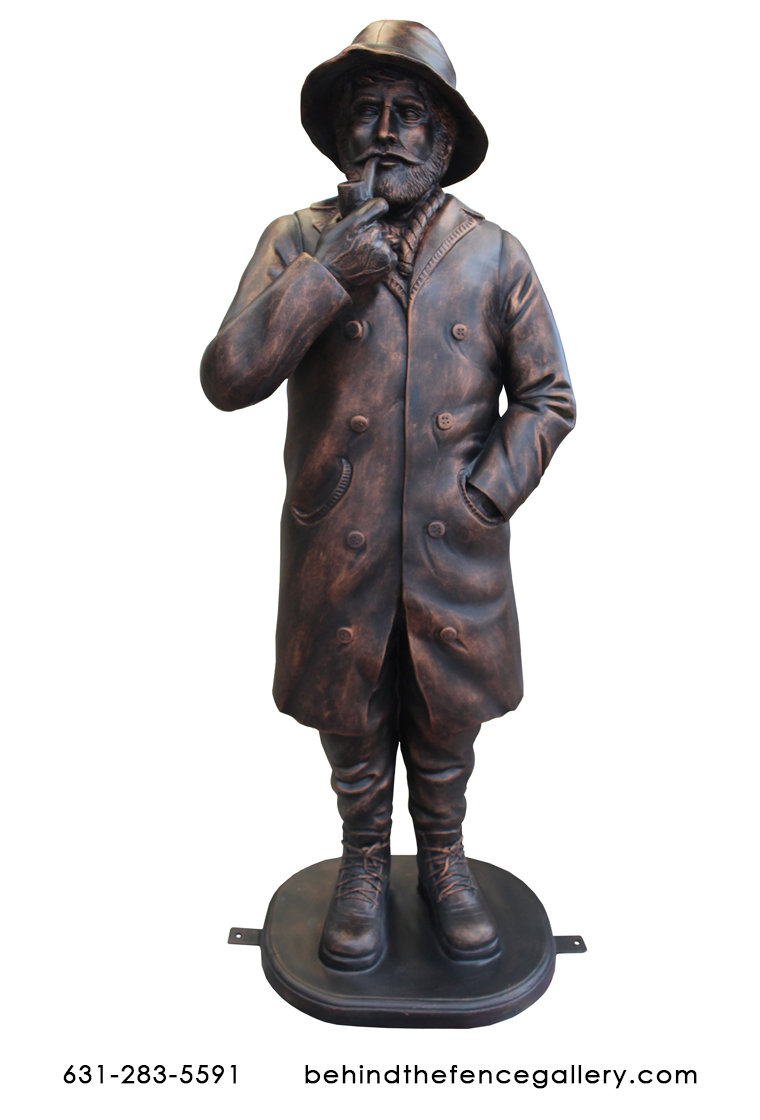 Fisherman: 4ft Tall Fisherman Statue in Bronze Finish Fisherman: 4ft Tall Fisherman Statue in Bronze Finish