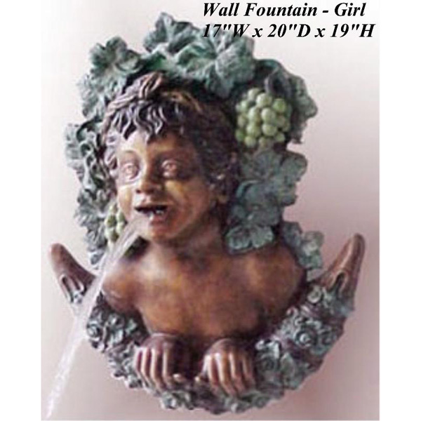 Bronze Girl Wall Fountain Bronze Girl Wall Fountain