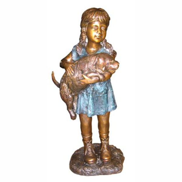 Bronze Girl holding a Dog Bronze Girl holding a Dog