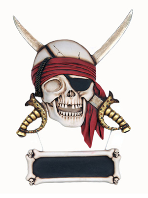 Pirate Skull with Sword wall sign Pirate Skull with Sword wall sign