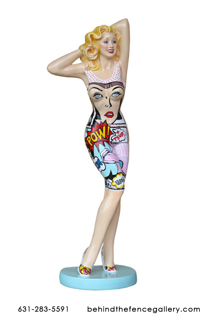Retro Lady in Popart Dress Statue Retro Lady in Popart Dress Statue