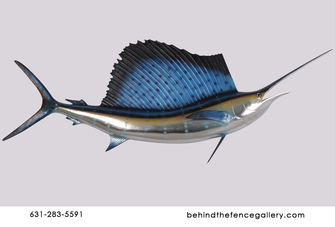 Sailfish Fish Wall Mounted Fiberglass Statue Sailfish Fish Wall Mounted Fiberglass Statue