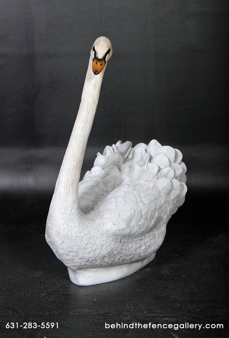 White Swan Sitting Statue White Swan Sitting Statue